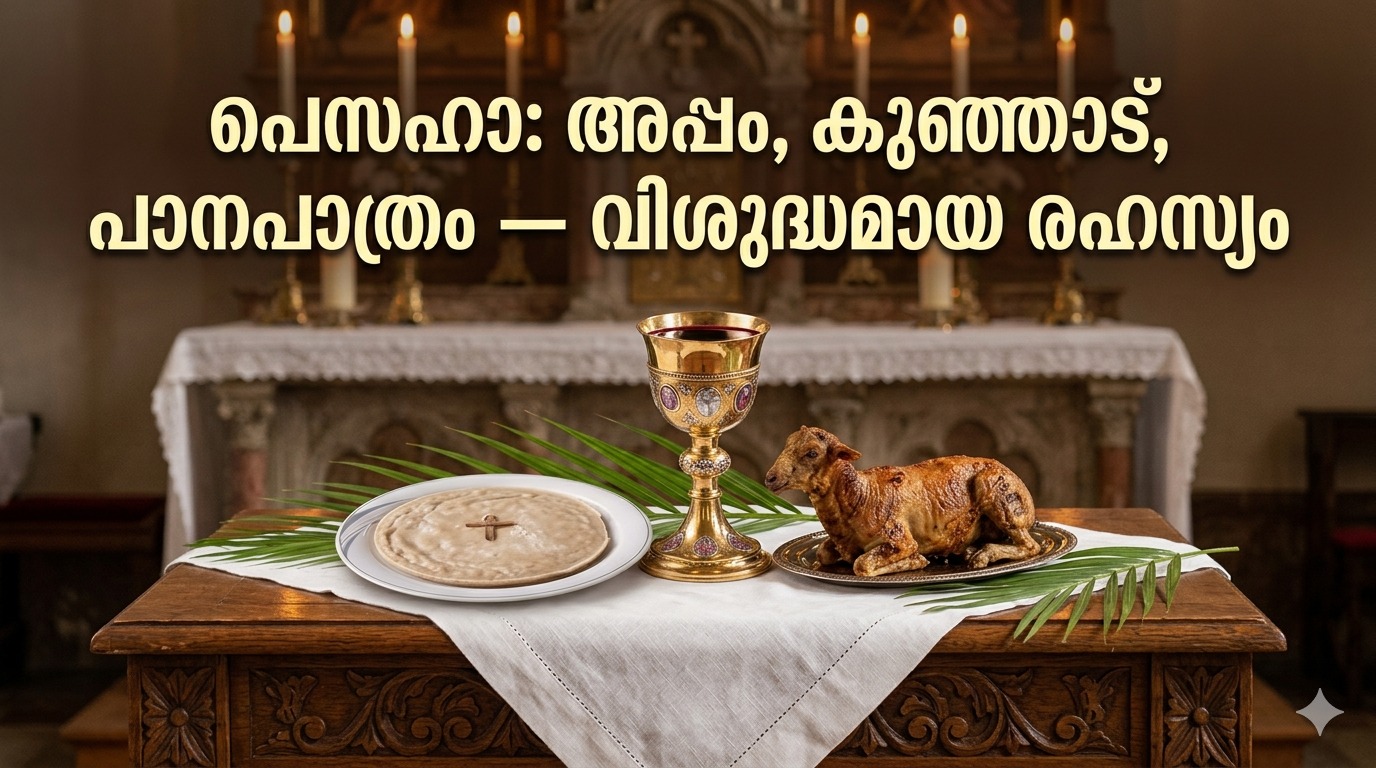 പെസഹാ: അപ്പം, കുഞ്ഞാട്, പാനപാത്രം — വിശുദ്ധമായ രഹസ്യം  ഡോ. മാത്യു ജോയിസ് മാടപ്പാട്ട്