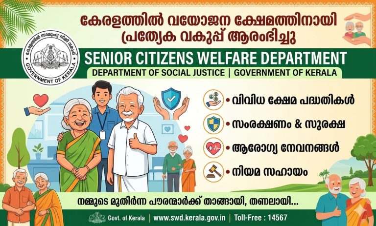മുതിർന്ന പൗരന്മാർക്കായി പ്രത്യേക ക്ഷേമവകുപ്പ് ആരംഭിച്ച് കേരളം